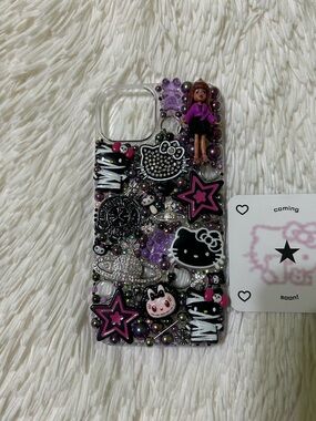 Handmade iPhone 13 14 Junk Case Hello Kitty Sanrio Bratz Kawaii Goth Y2K